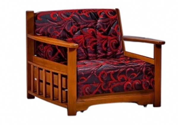Кресло-кровать Акила с деревянными подлокотниками