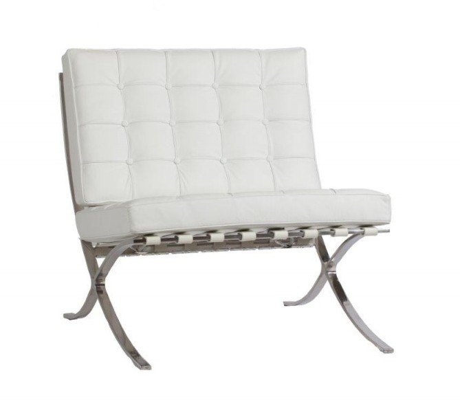 DG-HOME Кресло Barcelona Chair White Premium