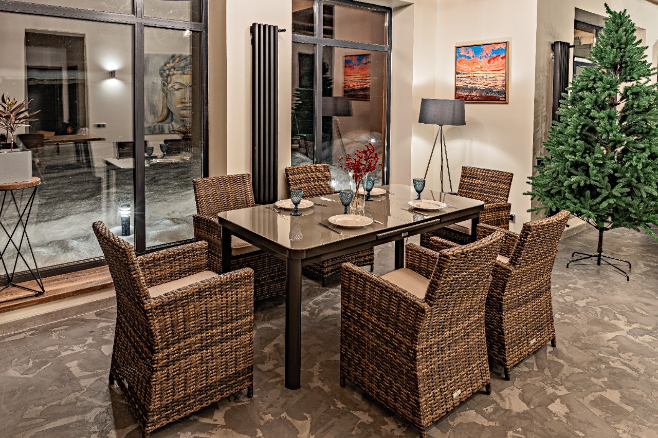 Обеденный комплект мебели LUDWIG + FIONA коричневый покрывало марсель коричневый р 260х215