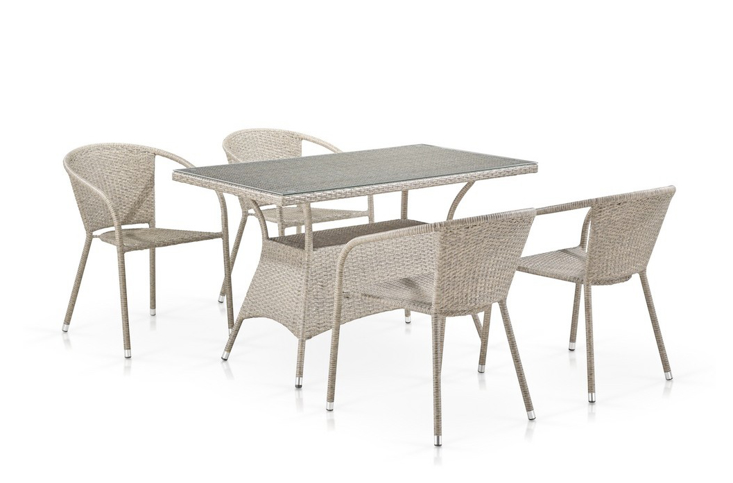 Комплект плетеной мебели T198D/Y137C-W85 Latte Афина комплект плетеной мебели из искусственного ротангаt25a y137c w53 brown 2pcs