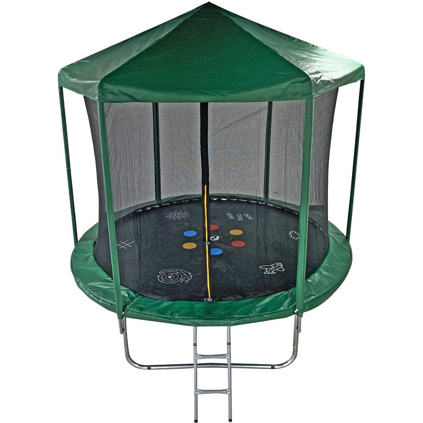 Батут 6FT 1,83м SportElite HOME с принтом, защитной сеткой и крышей FR-30-6FT