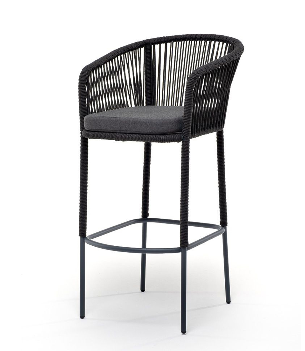 Барный стул из роупа Марсель темно-серый плетеное кресло из роупа касабланка 4sis