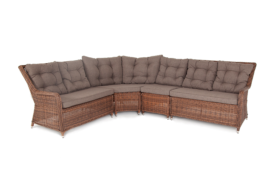 Модульный диван из ротанга Бергамо Brown модуль угловой с подушками лунго brown
