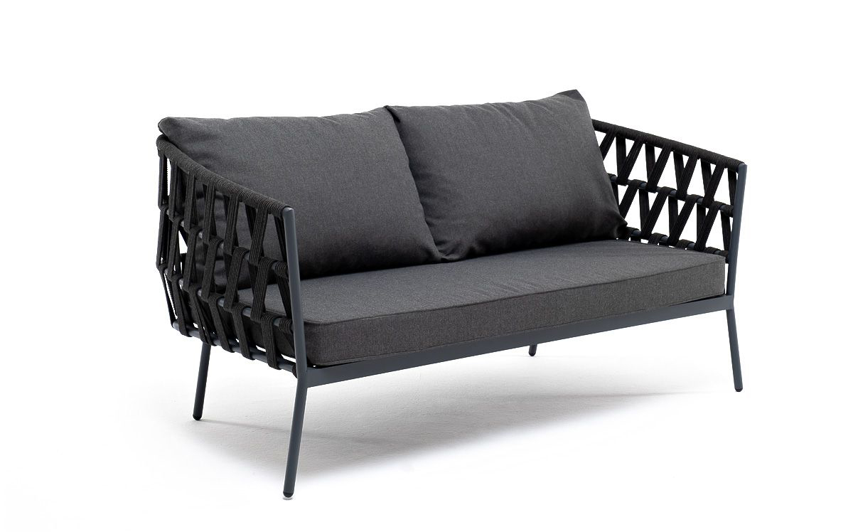 Двухместный диван из роупа Диего темно-серый 
