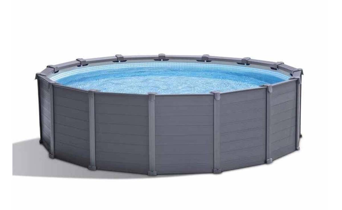 Каркасный бассейн 478х124 см Graphite Gray Panel Intex бассейн каркасный прямоугольный bestway 56411 bw 300х201х66 см