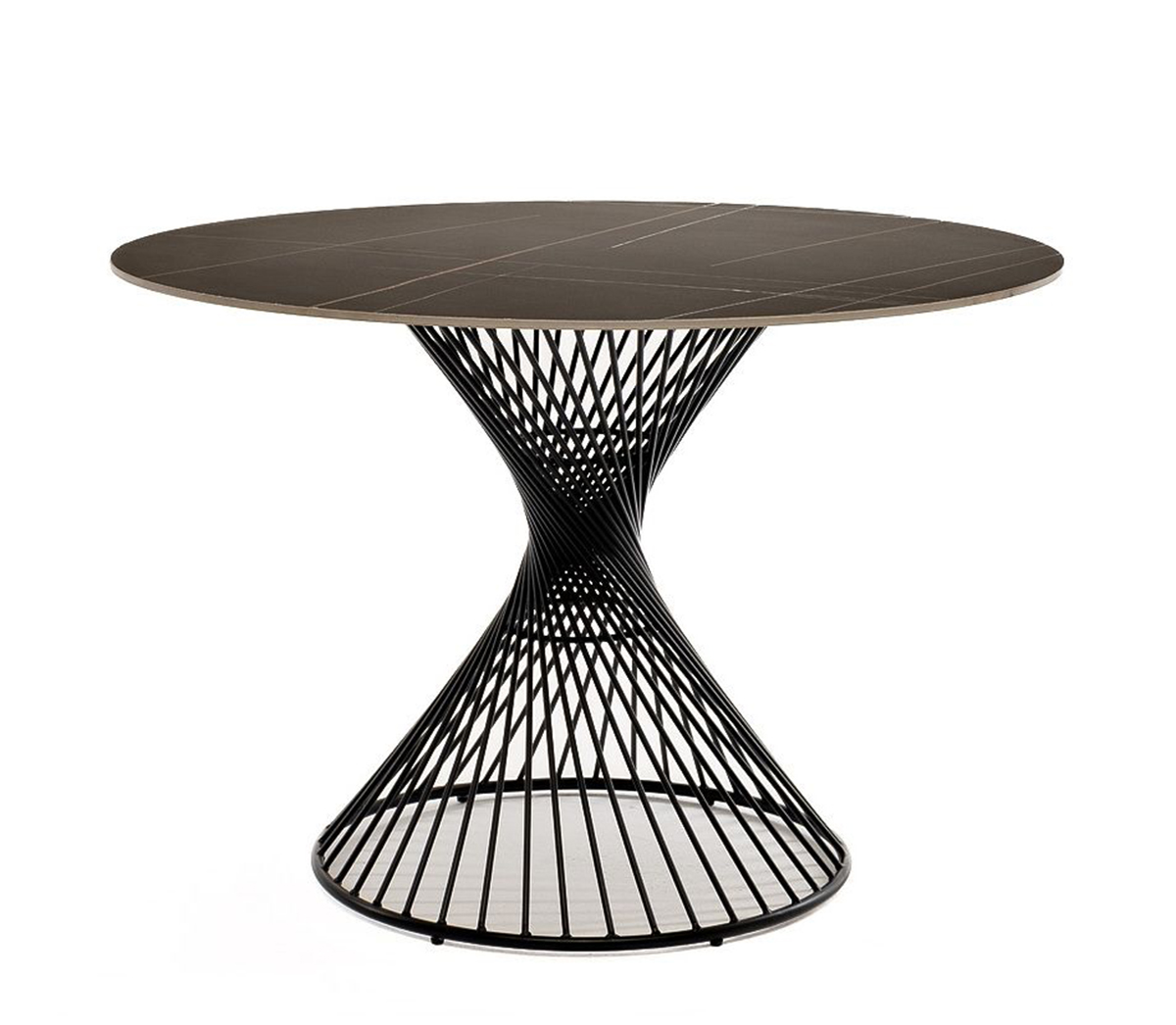Обеденный интерьерный стол Луна из керамики, черный матовый интерьерный стол из hpl женева 50 серый гранит