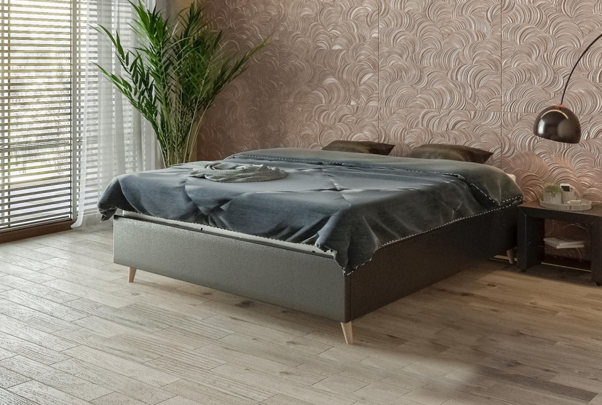 Интерьерная кровать Бокси двуспальная кровать эко массив березы низкая натуральный 160х200 см 24 см