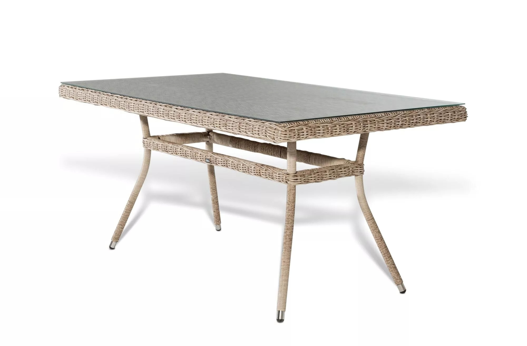 Обеденный стол из искусственного ротанга Латте 160 Beige столик журнальный из искусственного ротанга гранд латте beige
