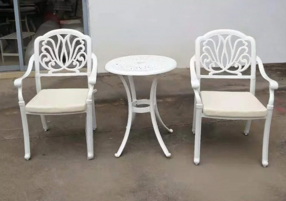 Белый набор мебели из литого алюминия Charlie 2 латексная моющаяся краска для детской мебели malare