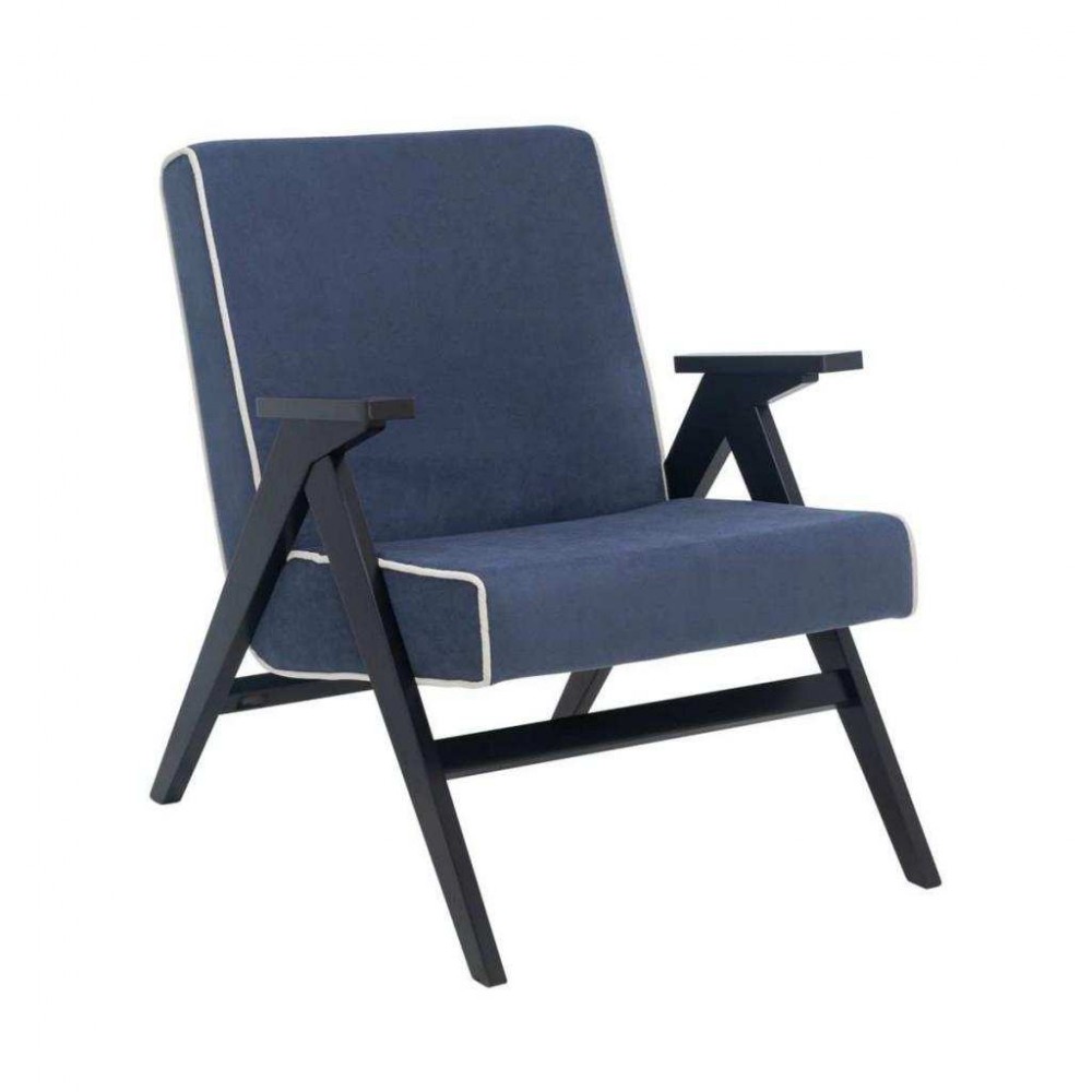 Кресло для отдыха Вест, венге, Verona Denim Blue кант Verona Light Grey