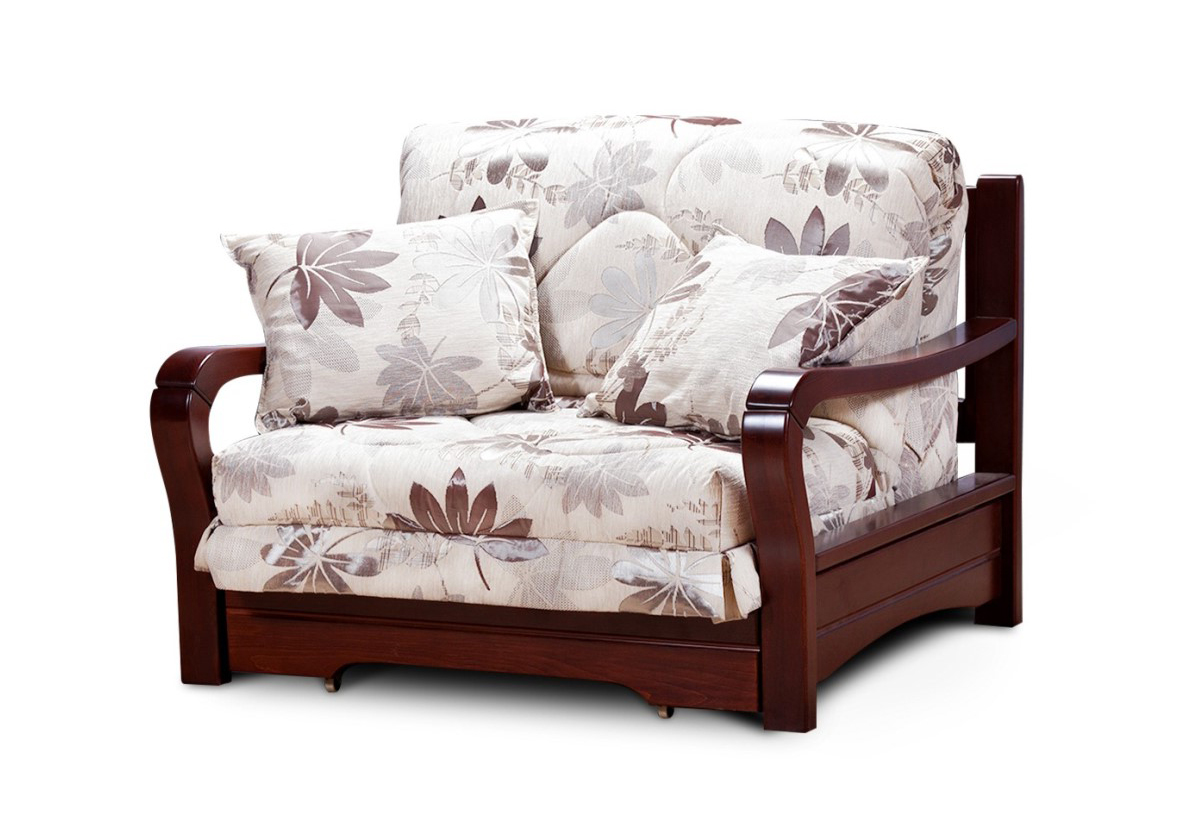 Кресло-кровать Женева с деревянными подлокотниками кровать чердак линда орех 80х160