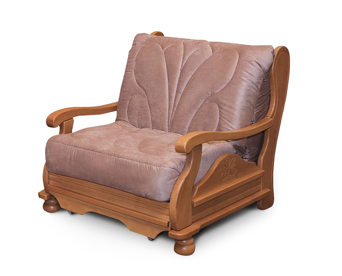 Кресло-кровать Милан с деревянными подлокотниками кровать чердак линда орех 80х160