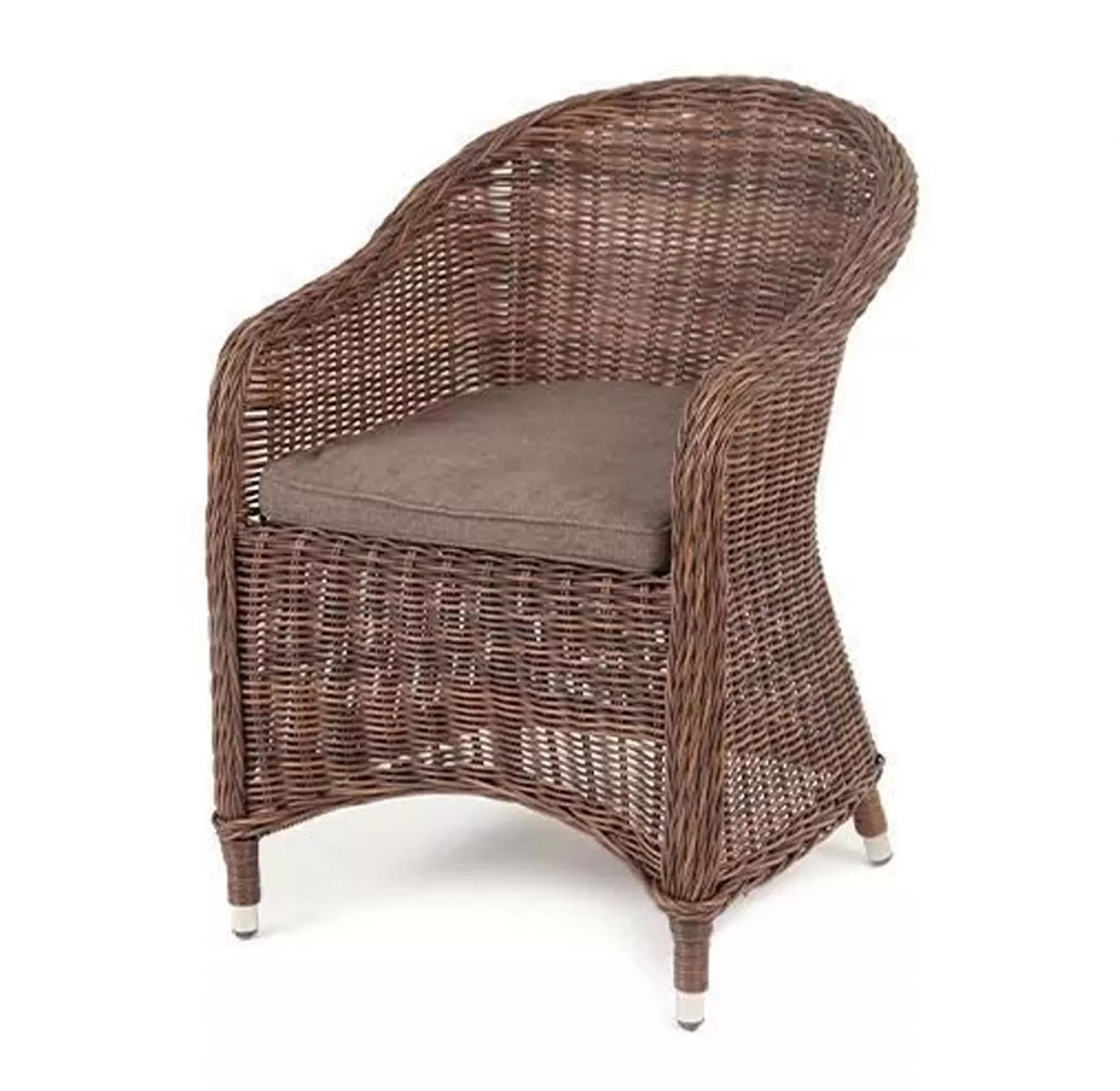 Плетеное кресло Равенна коричневое плетеное кресло равенна коричневое с серой подушкой