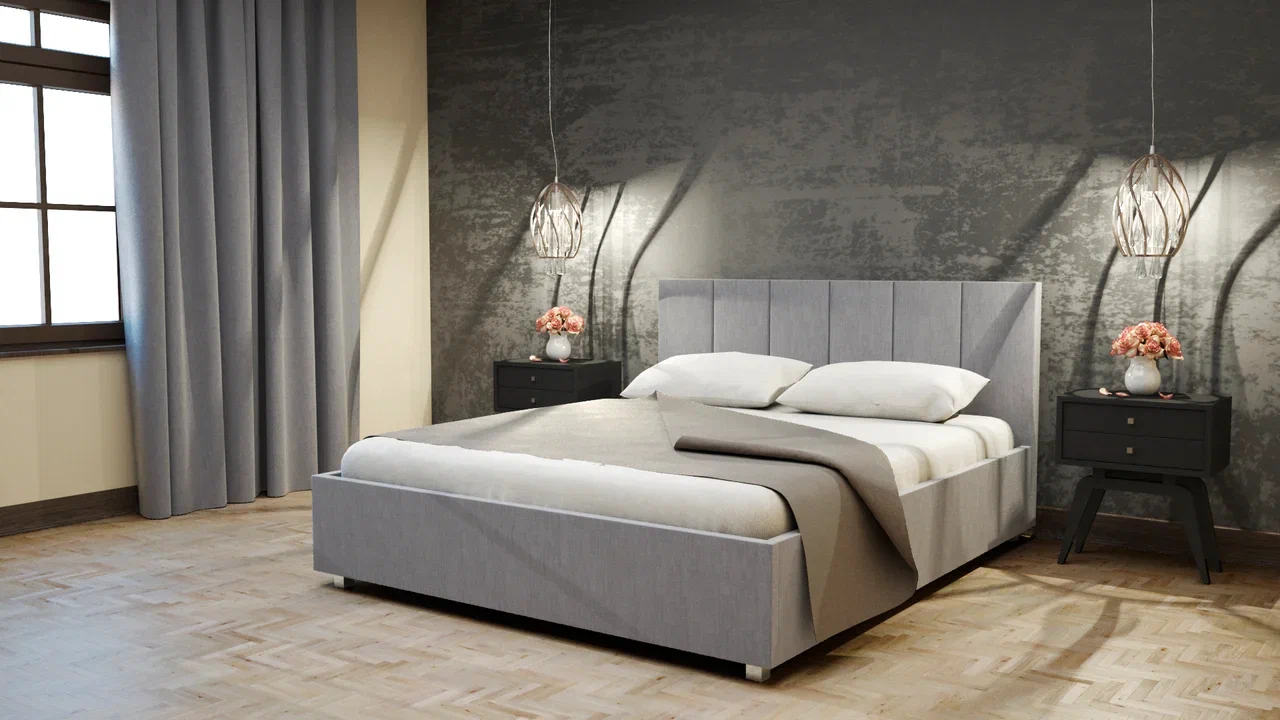 Интерьерная кровать Венетика-3 газлифт 80n silver с доводчиком