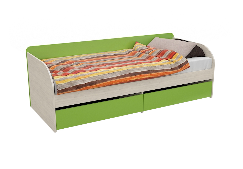 Кровать Грин кровать соня вариант 4 с защитой по центру выкатные ящики приобретаются отдельно лаванда