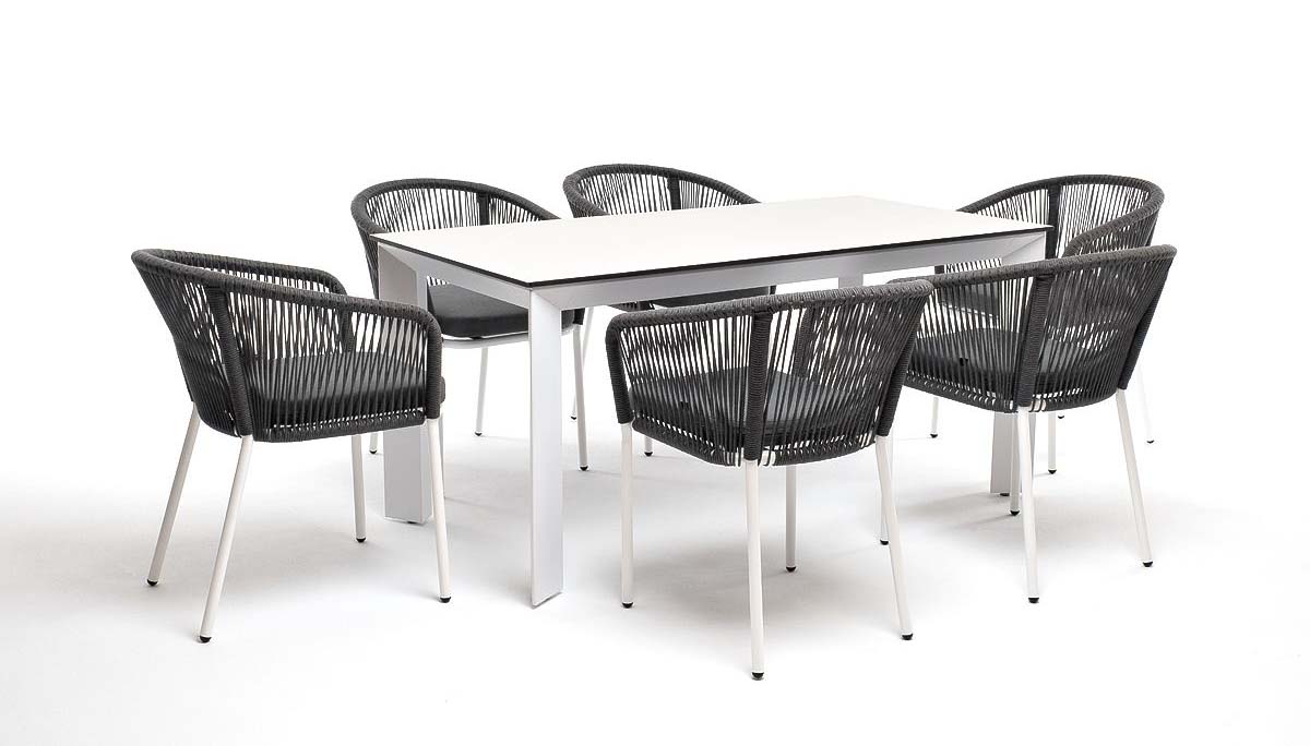Обеденная группа Венето на 6 персон со стульями Марсель обеденная группа на 4 персоны диего серый гранит