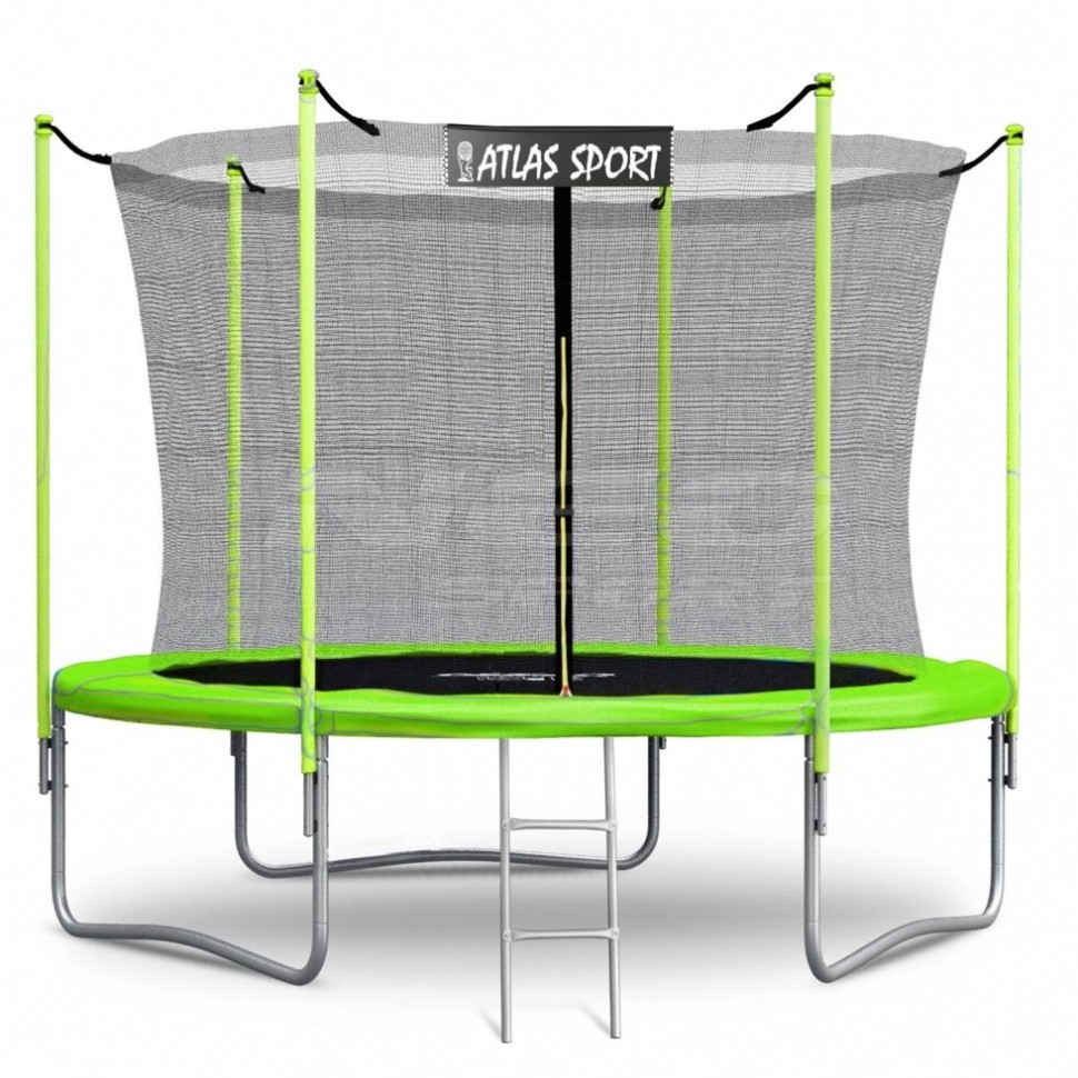 Батут Atlas Sport 312 см (внутренняя сетка и лестница) GREEN батут atlas sport 490 см 16ft basic