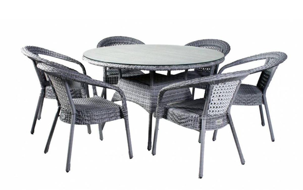 Комплект DECO 6 с круглым столом, серый