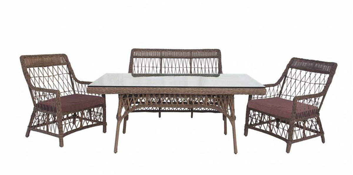 Комплект с прямоугольным столом LEGEND 3, коричневый косметичка на молнии белый коричневый