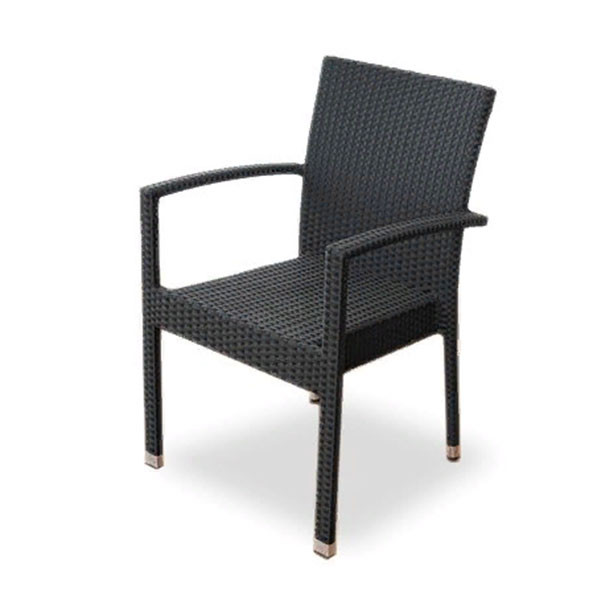 Плетеный стул Milano черный плетеный стул из роупа марсель бежево серый