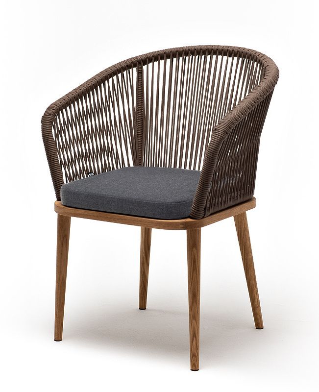 Плетеный стул Марсель серо-коричневый из дуба плетеный стул марсель из дуба серый
