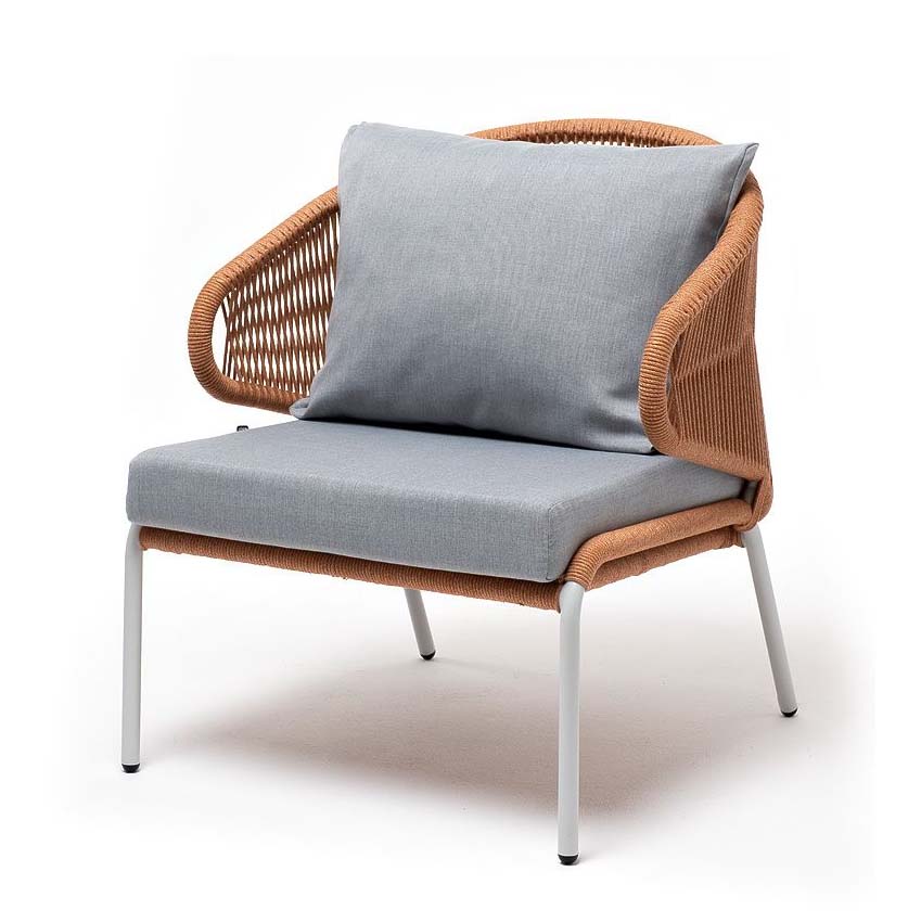 Плетеное кресло Милан из роупа оранжевое