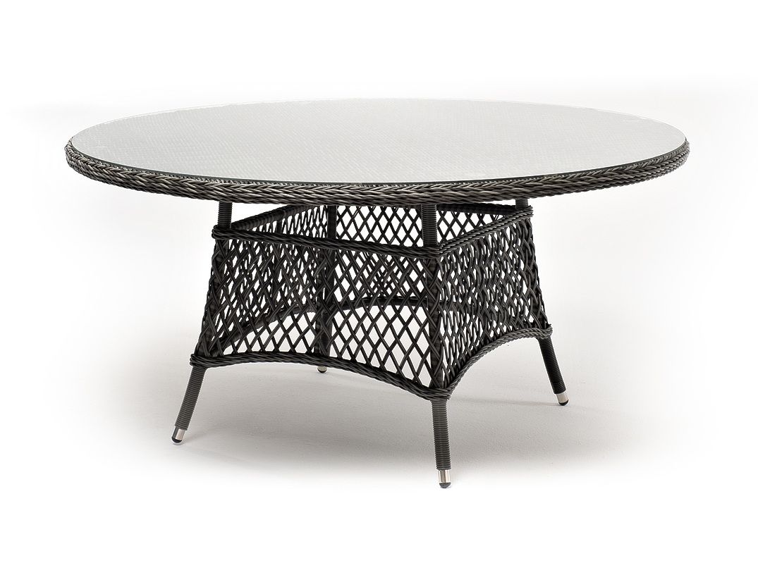 Плетеный круглый стол 150 Эспрессо графит плетеный обеденный стол латте 200 graphite