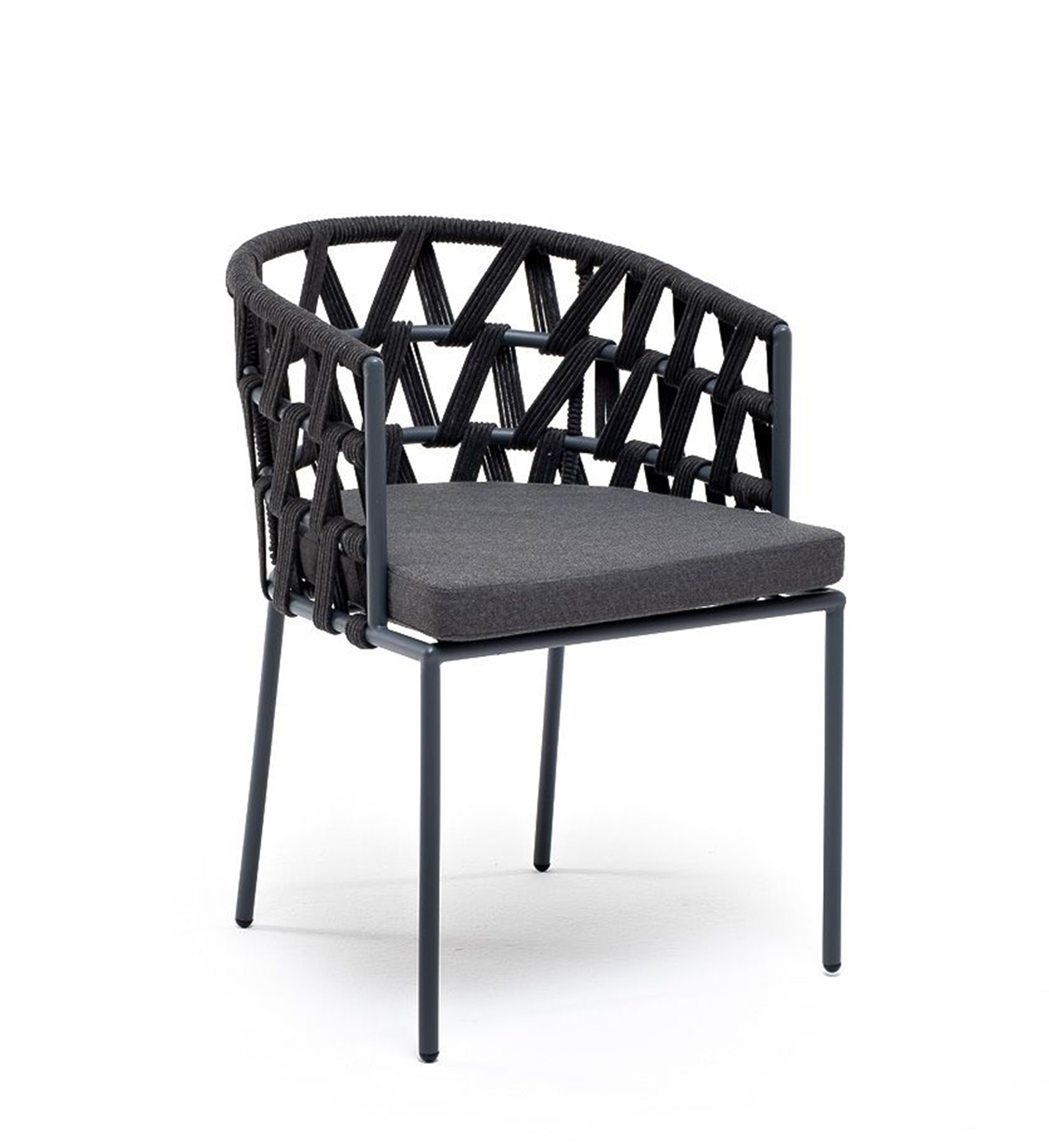 Плетеный стул из роупа Диего темно-серый 