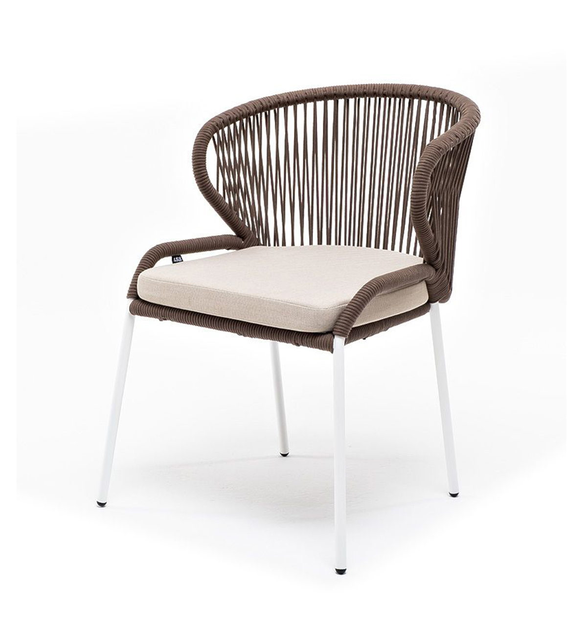 Плетеный стул из роупа Милан коричнево-бежевый диванный плетеный из роупа барселона левый