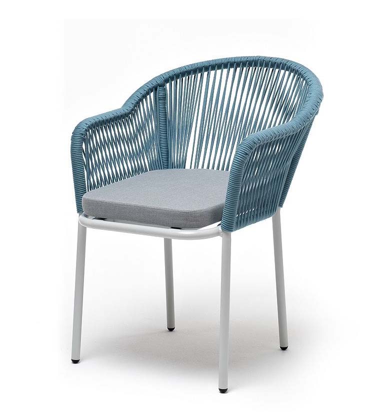 Плетеный стул Лион из роупа бирюзовый плетеный стул из роупа лион светло серый