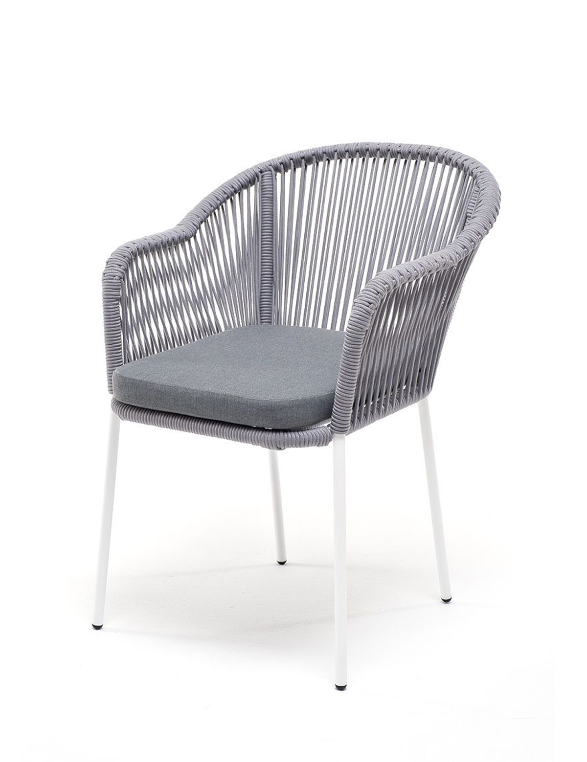 Плетеный стул из роупа Лион светло-серый плетеный стул марсель из роупа светло серый