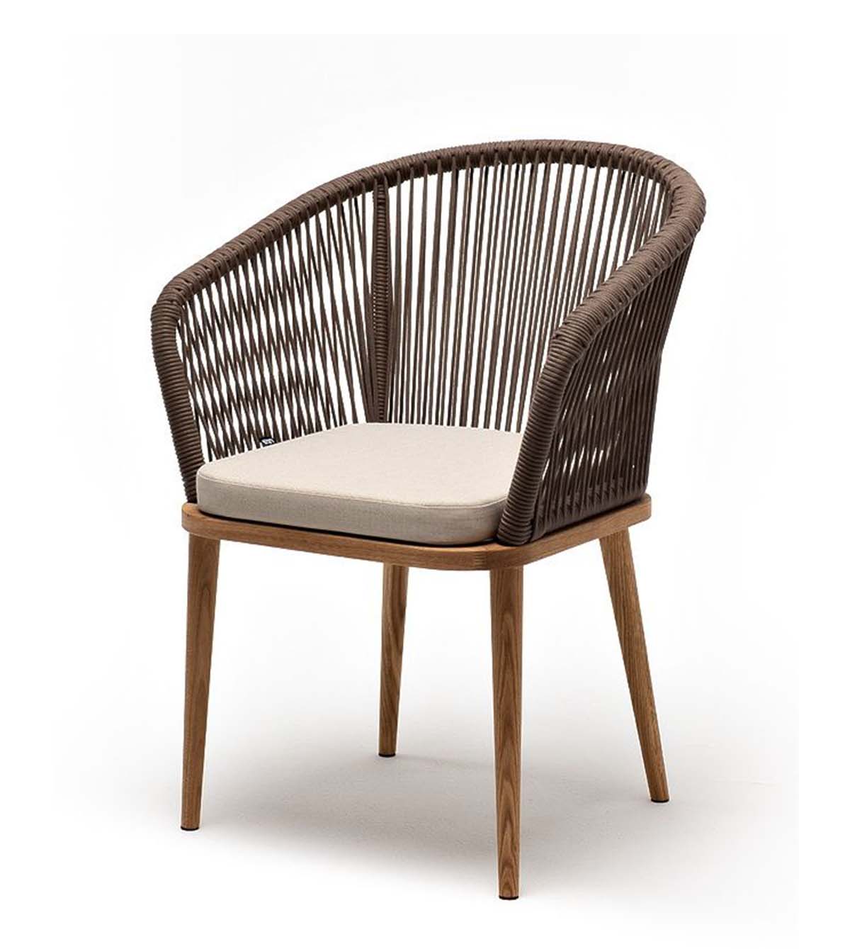 Плетеный стул Марсель из дуба коричневый стул из роупа монако