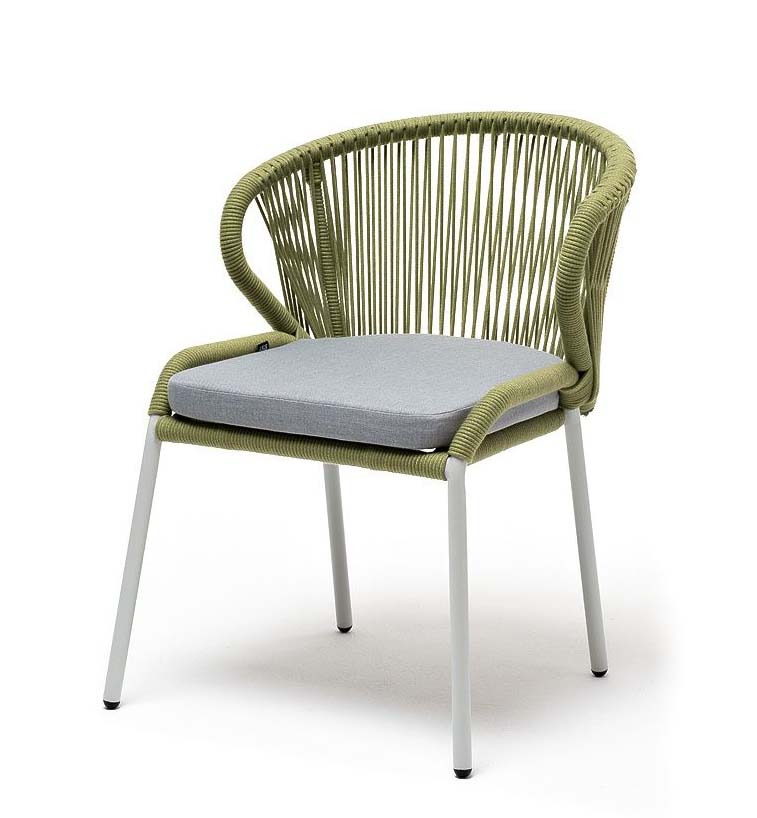 Плетеный стул Милан из роупа салатовый плетеный стул из роупа марсель бело серый