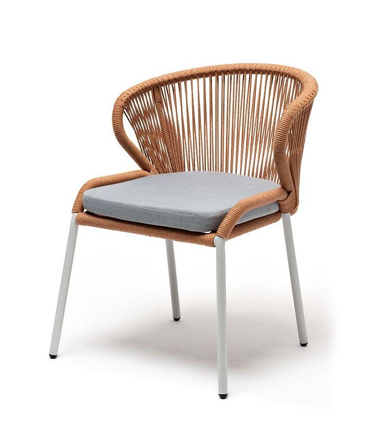 Плетеный стул Милан из роупа оранжевый плетеный стул из роупа марсель бело серый
