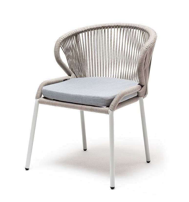 Плетеный стул Милан из роупа серый ahm grey стул