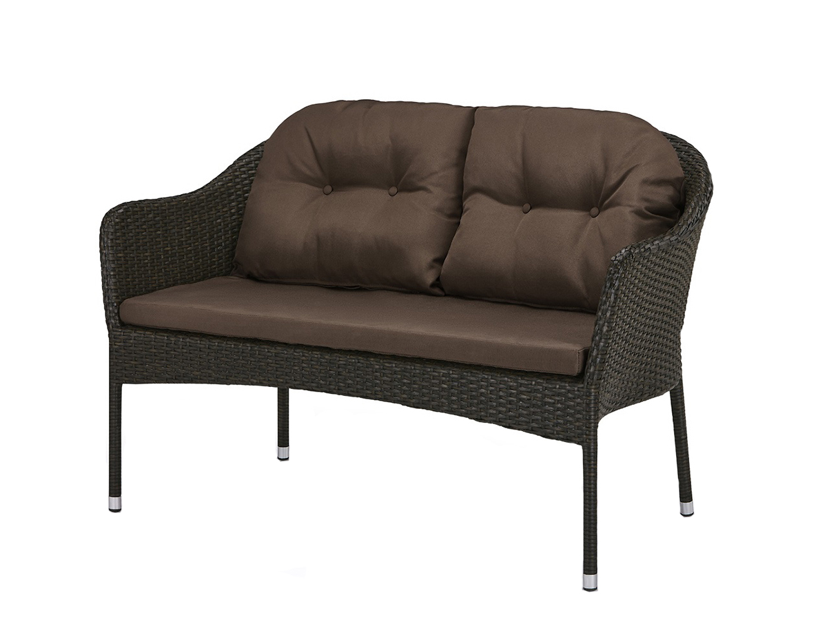 Плетеный диван S54A-W53 Brown Афина плетеный стул из роупа лион коричневый ткань темно серая