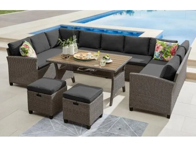 Комплект плетеной мебели AFM-370A Dark Grey