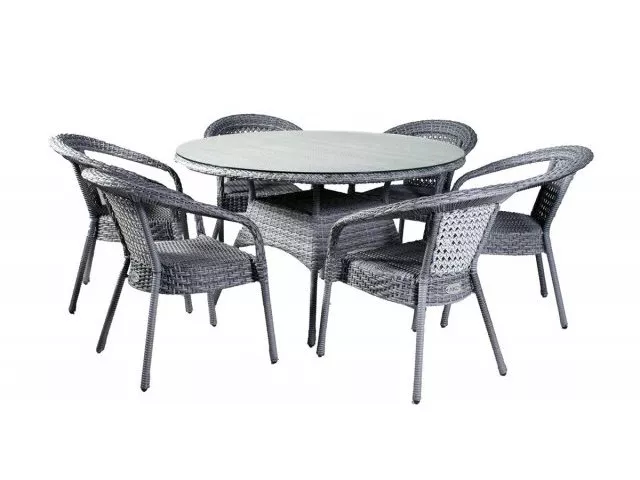 Комплект DECO 6 с круглым столом серый