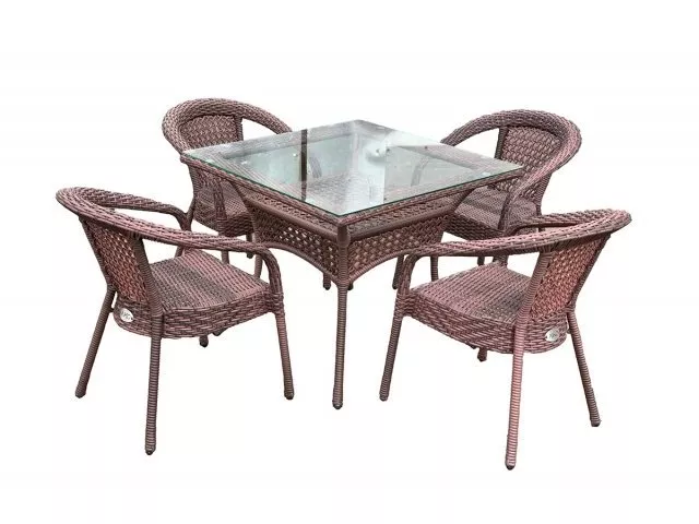 Комплект DECO 4 с квадратным столом коричневый