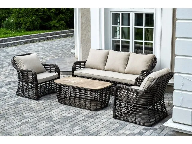 Лаунж-зона из искусственного ротанга Ницца, бронзовая