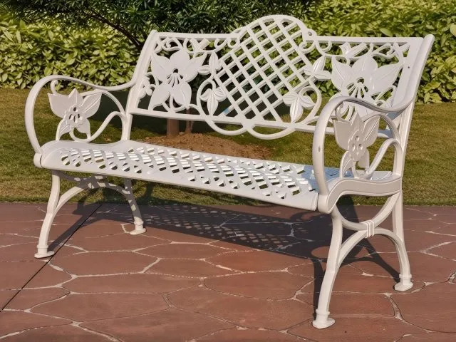 Скамья из литого алюминия Lily White