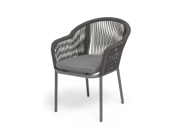 Плетеный стул из роупа Лион темно-серый