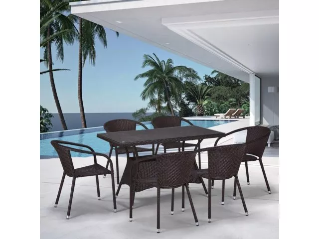 Комплект плетеной мебели T198D/Y137C-W53 Brown 6Pcs Афина