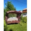 Садовые качели трехместные Оазис Люкс, шоколад