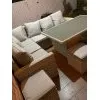 Угловой комплект из искусственного ротанга ZORRO WOOD DOUBLE бежевый