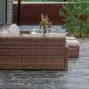Угловой комплект из искусственного ротанга ZORRO WOOD коричневый