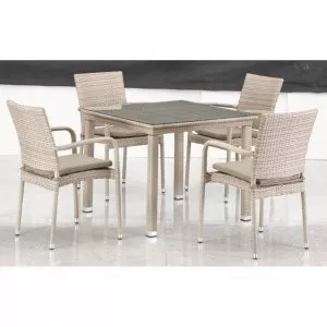 Комплект плетеной мебелиT257C/Y376C-W85 4Pcs Latte