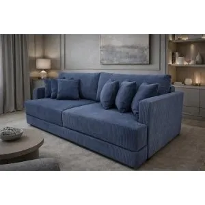 Диван еврокнижка Сиена с 5 декоративными подушками, Cilium Indigo