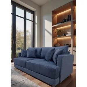 Диван еврокнижка Сиена с 5 декоративными подушками, Cilium Indigo