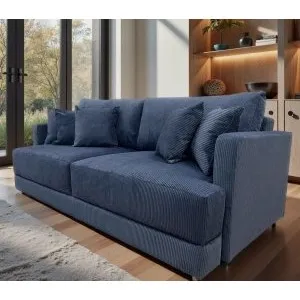 Диван еврокнижка Сиена с 5 декоративными подушками, Cilium Indigo